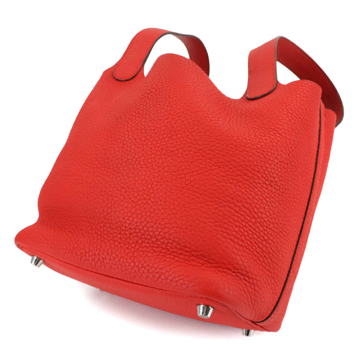 Picotin Lock PM Hand Bag Taurillon Clemence Rouge Tomate