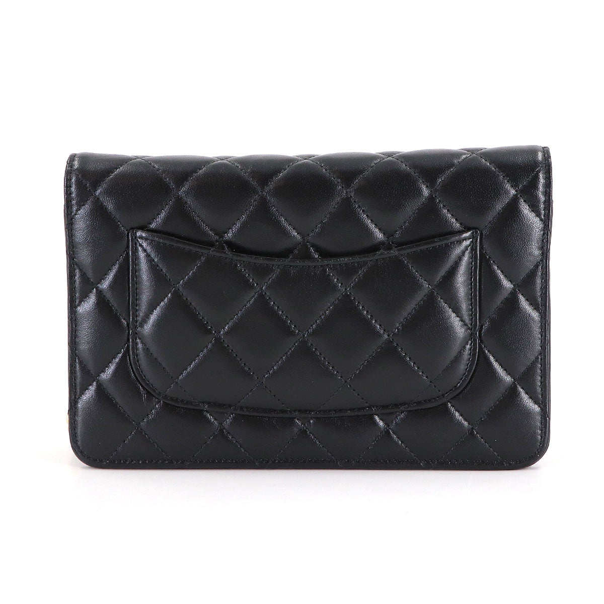 Matelasse Classic Chain Wallet Leather Black AP0250