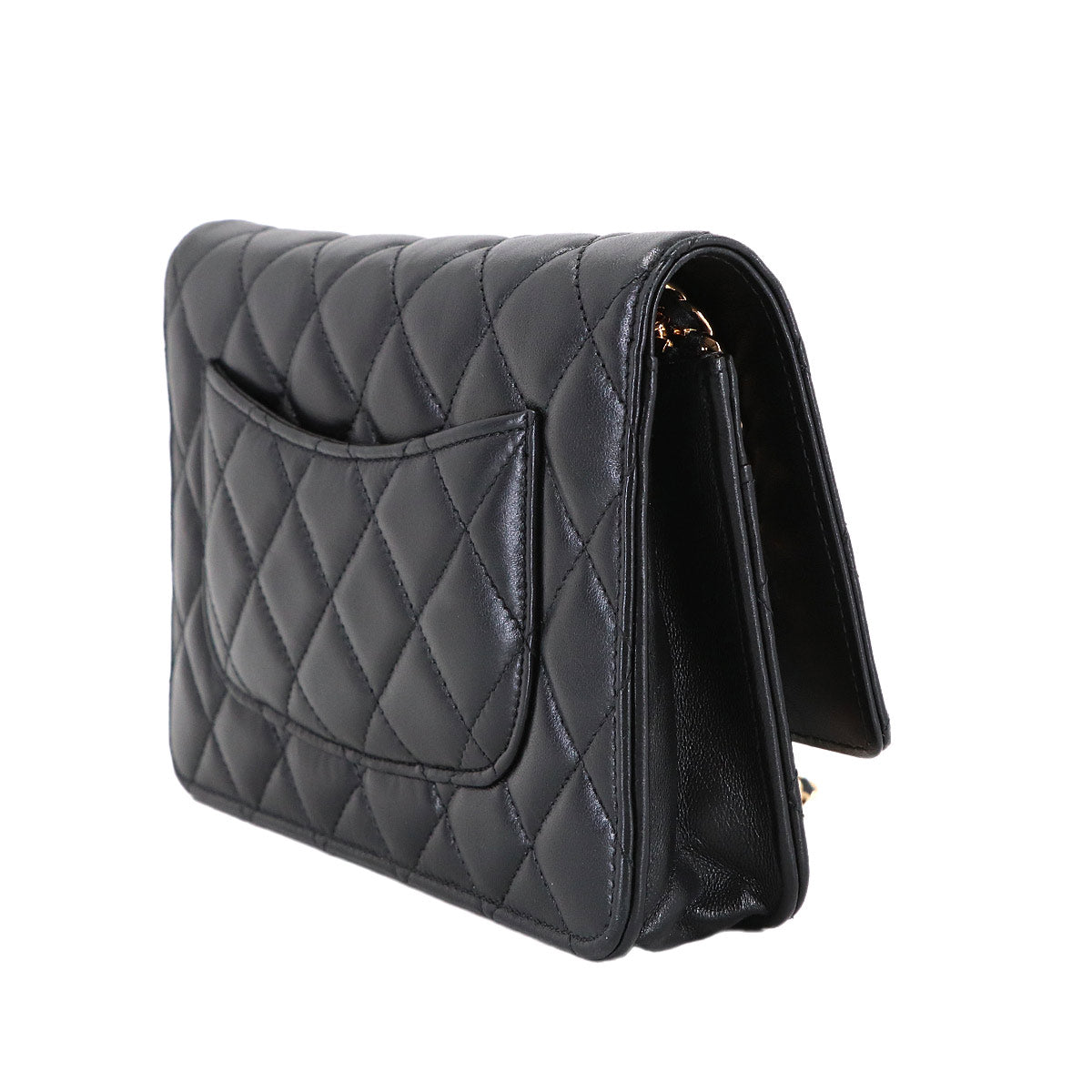 Matelasse Classic Chain Wallet Leather Black AP0250