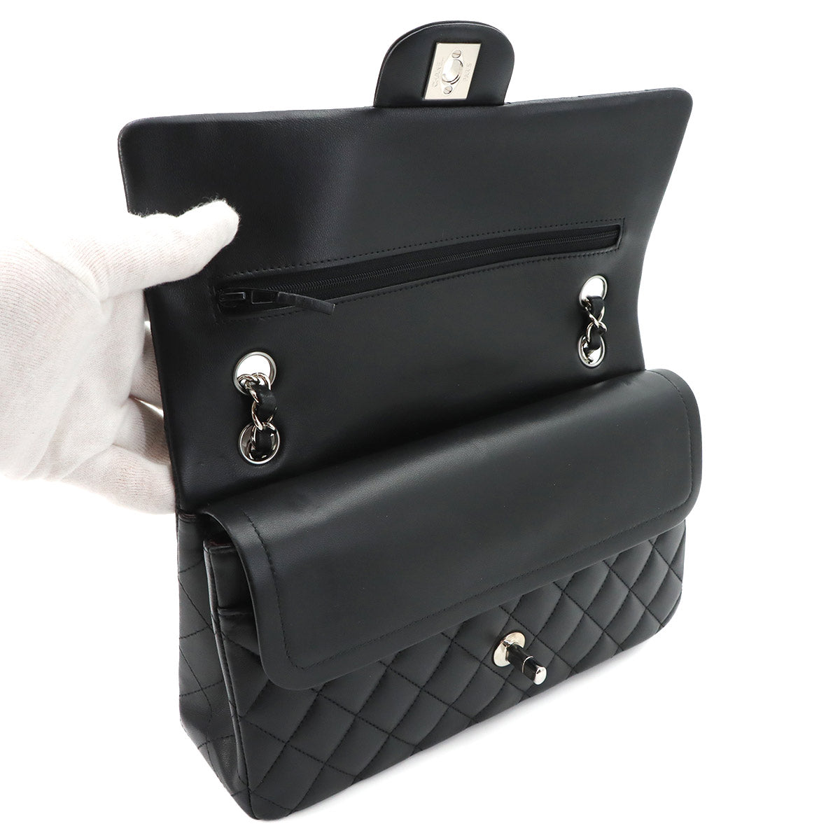 Matelasse 25 Chain Shoulder Bag Leather Black A01112 11.12