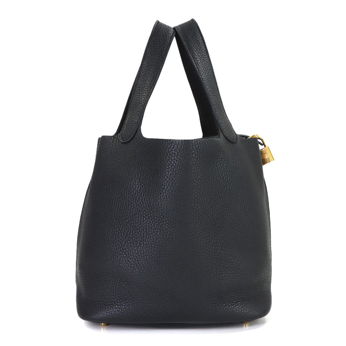 Picotin Lock MM Hand Bag Taurillon Clemence Black Purse