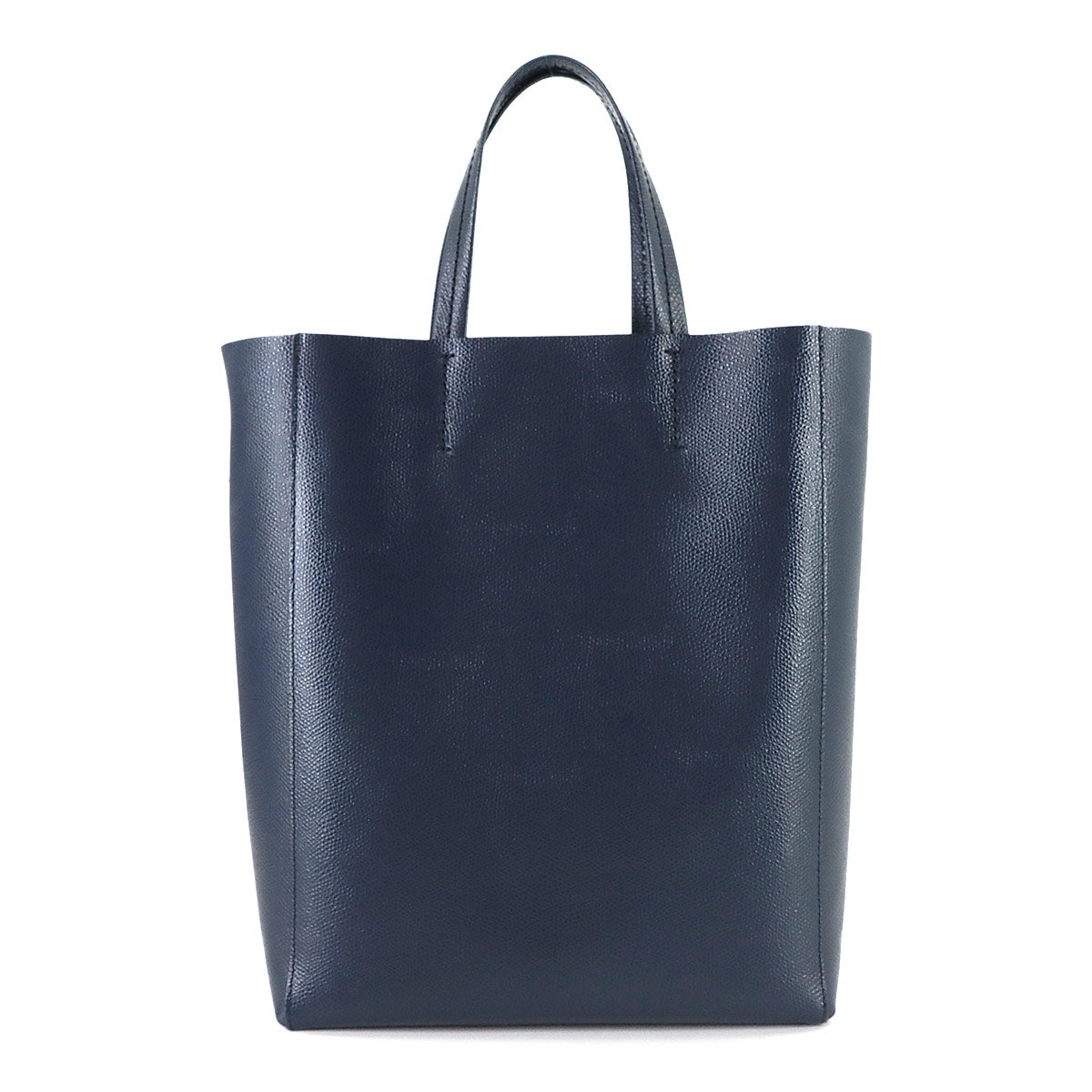 Small Vertical Cabas 2way Tote Shoulder Bag Leather Navy 189813