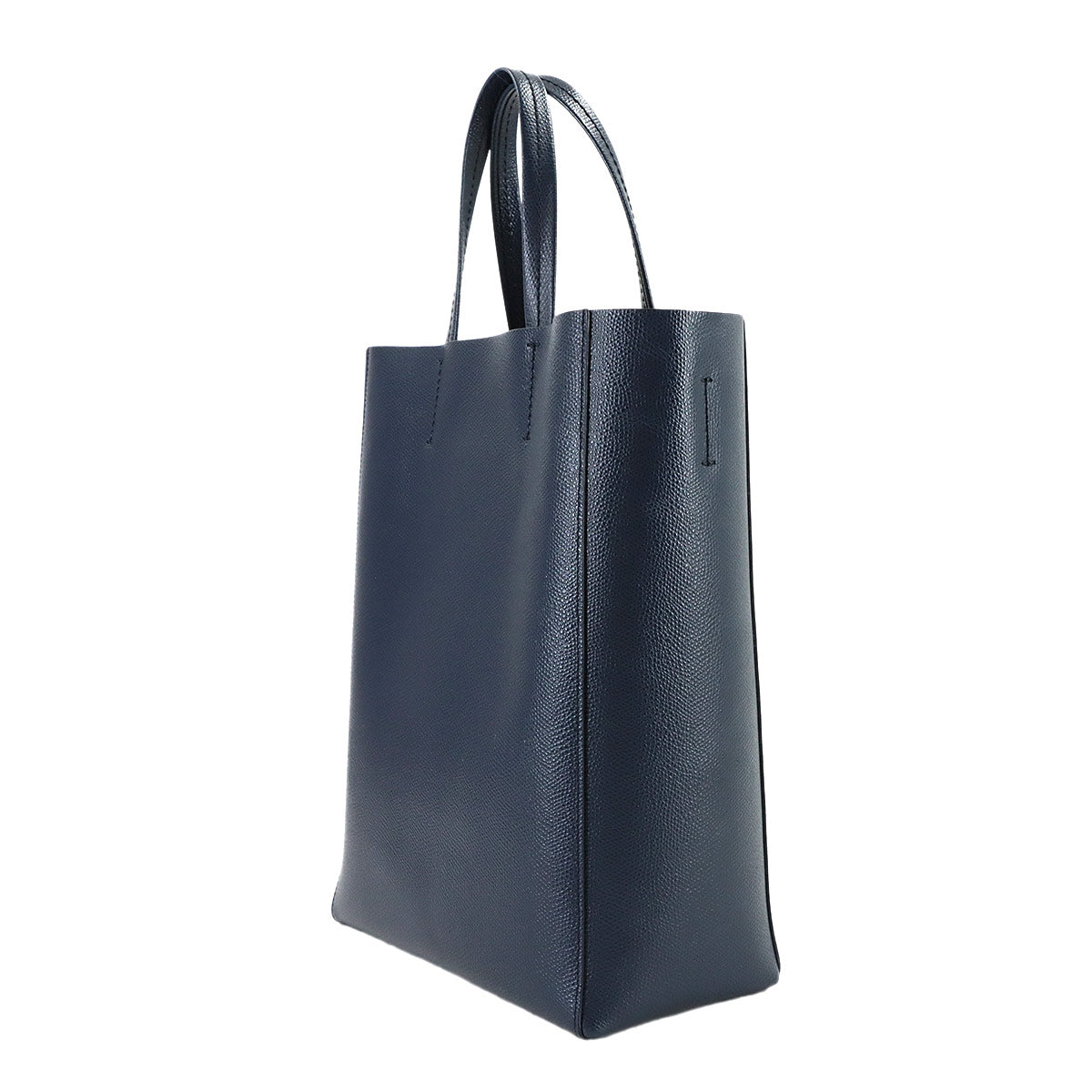 Small Vertical Cabas 2way Tote Shoulder Bag Leather Navy 189813