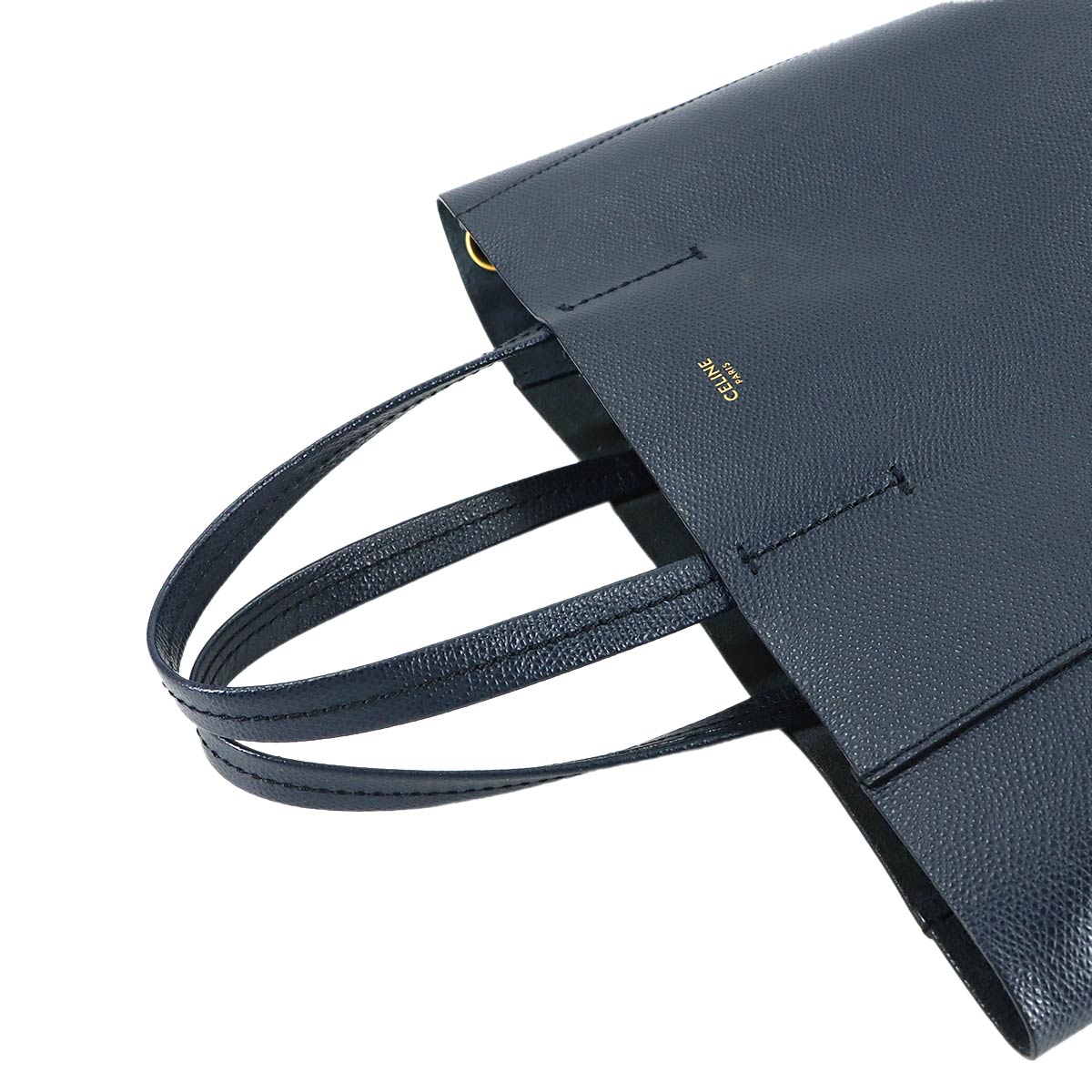 Small Vertical Cabas 2way Tote Shoulder Bag Leather Navy 189813