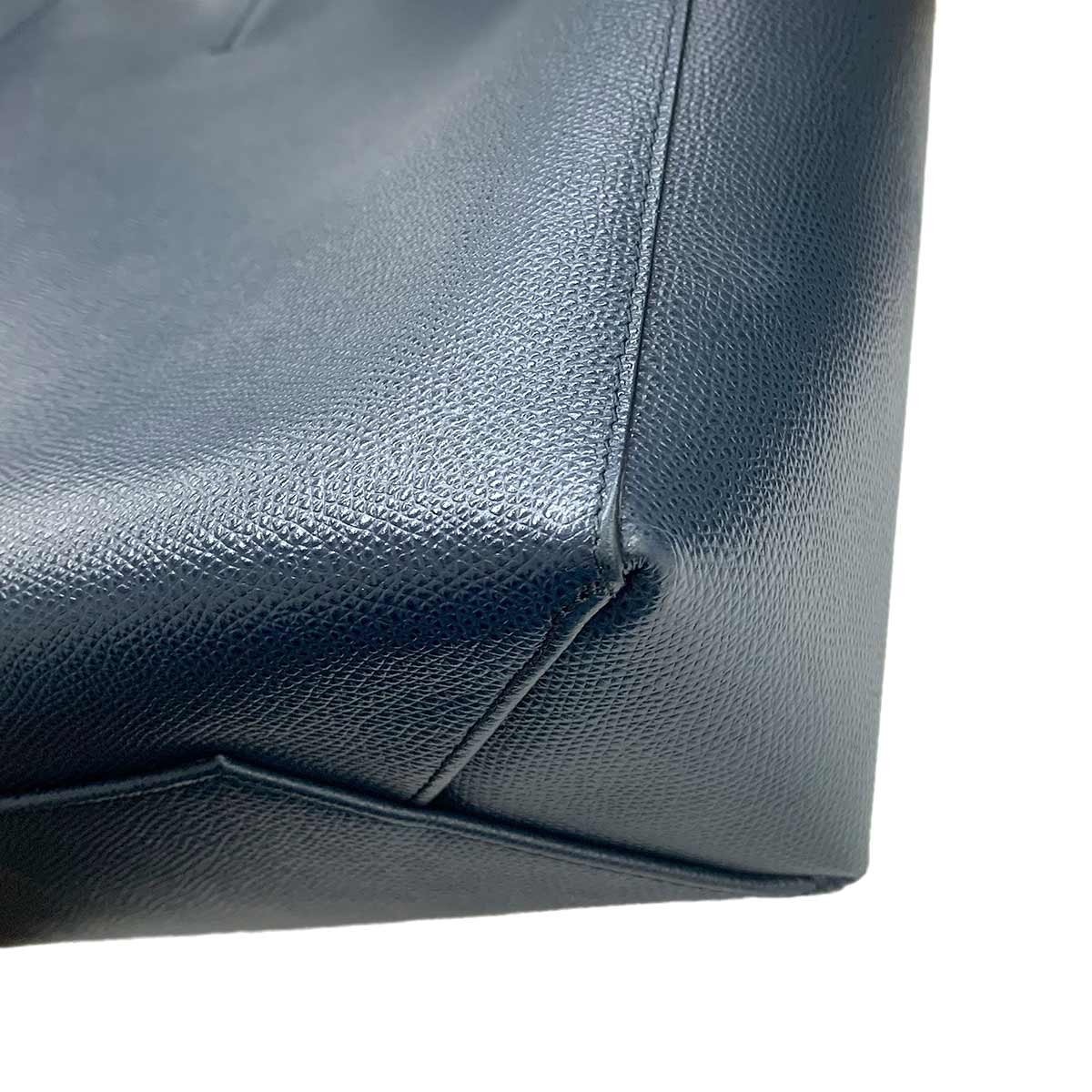 Small Vertical Cabas 2way Tote Shoulder Bag Leather Navy 189813