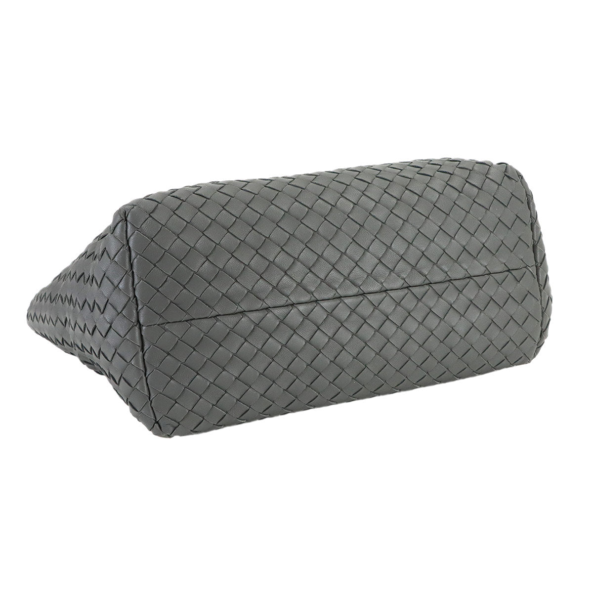 Intrecciato Tote Bag Leather Gray Purse