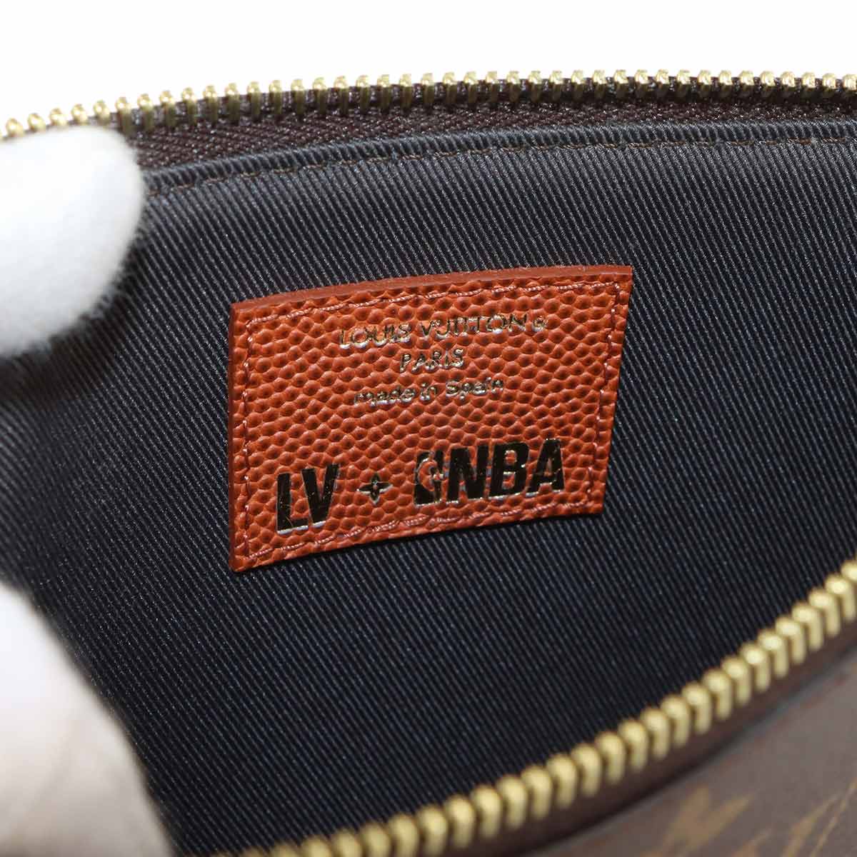 LVxNBA Monogram Net Flat Pouch Clutch Bag Brown M80543