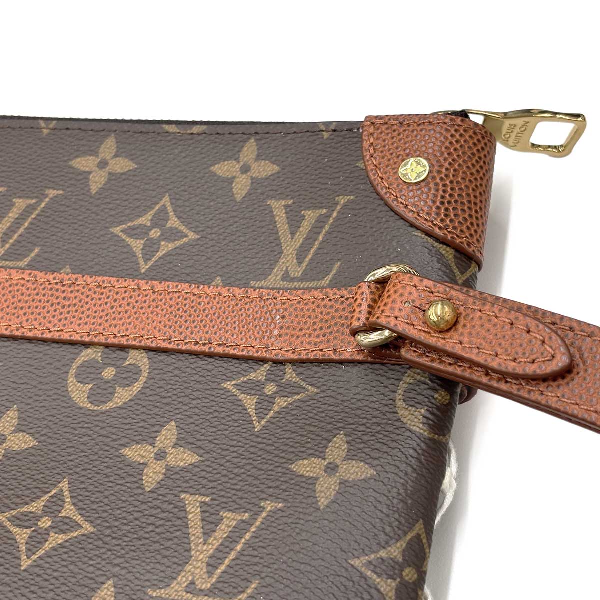 LVxNBA Monogram Net Flat Pouch Clutch Bag Brown M80543