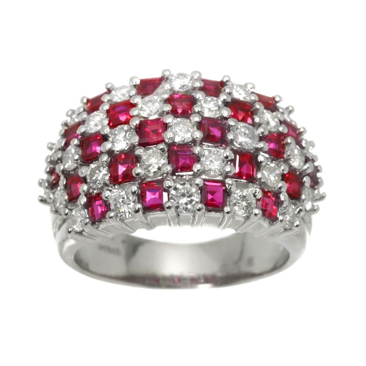 Ruby 2.32ct Diamond 1.81ct Ring Pt Platinum size6-6.25(US)