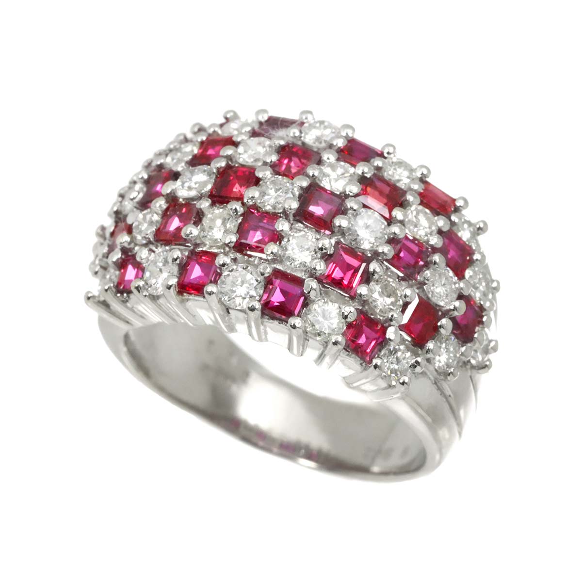 Ruby 2.32ct Diamond 1.81ct Ring Pt Platinum size6-6.25(US)