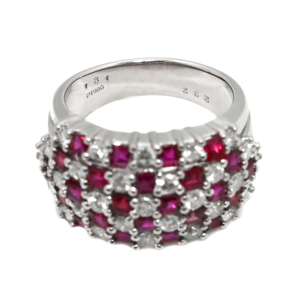 Ruby 2.32ct Diamond 1.81ct Ring Pt Platinum size6-6.25(US)