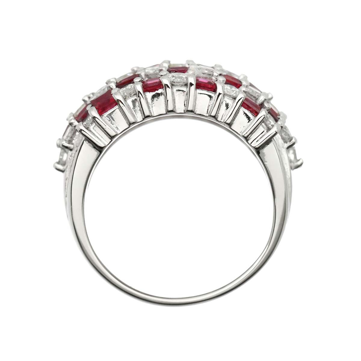Ruby 2.32ct Diamond 1.81ct Ring Pt Platinum size6-6.25(US)