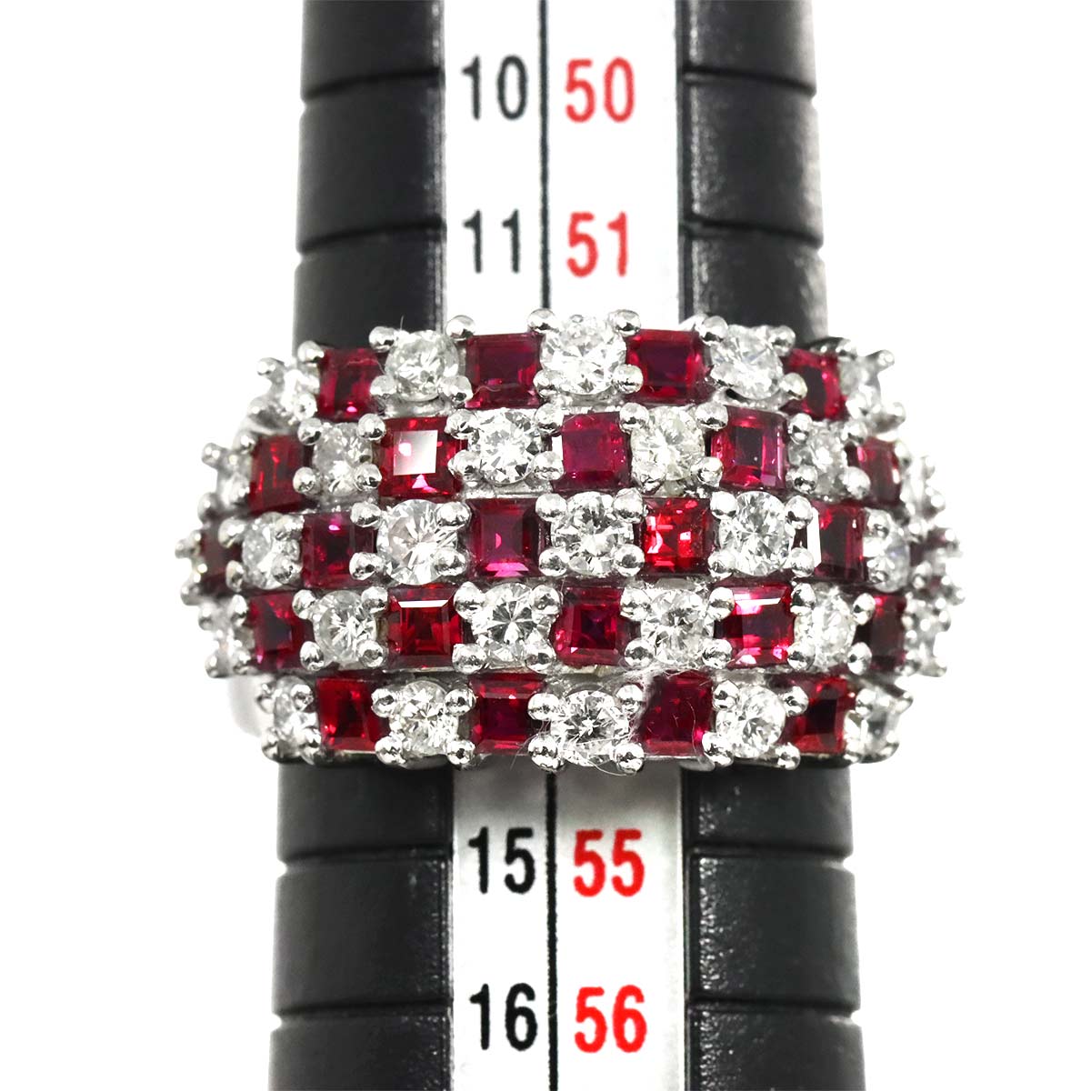 Ruby 2.32ct Diamond 1.81ct Ring Pt Platinum size6-6.25(US)