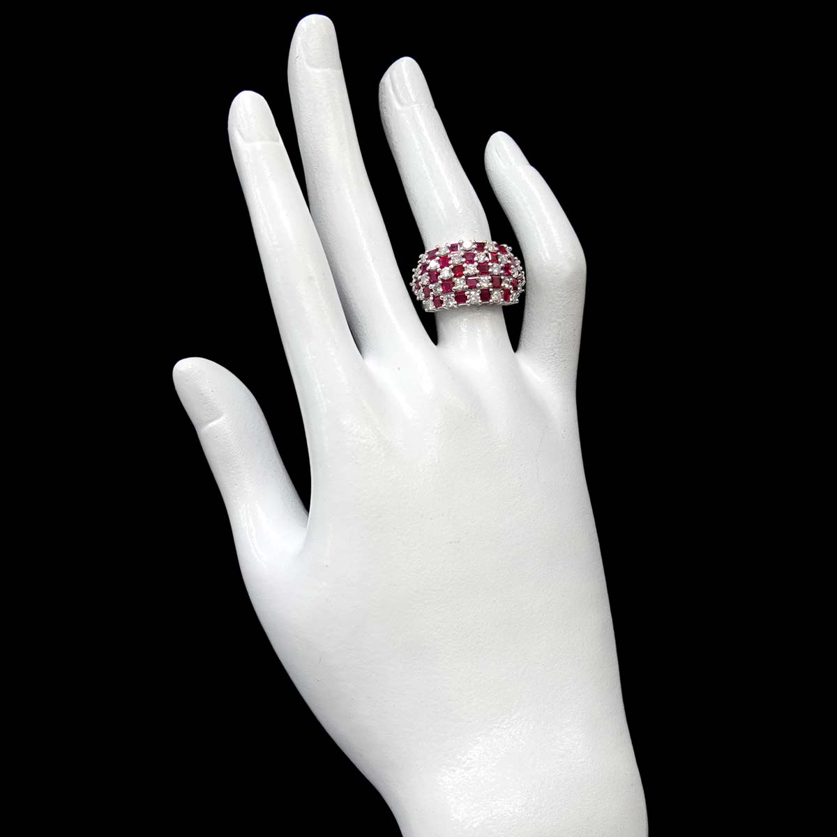 Ruby 2.32ct Diamond 1.81ct Ring Pt Platinum size6-6.25(US)