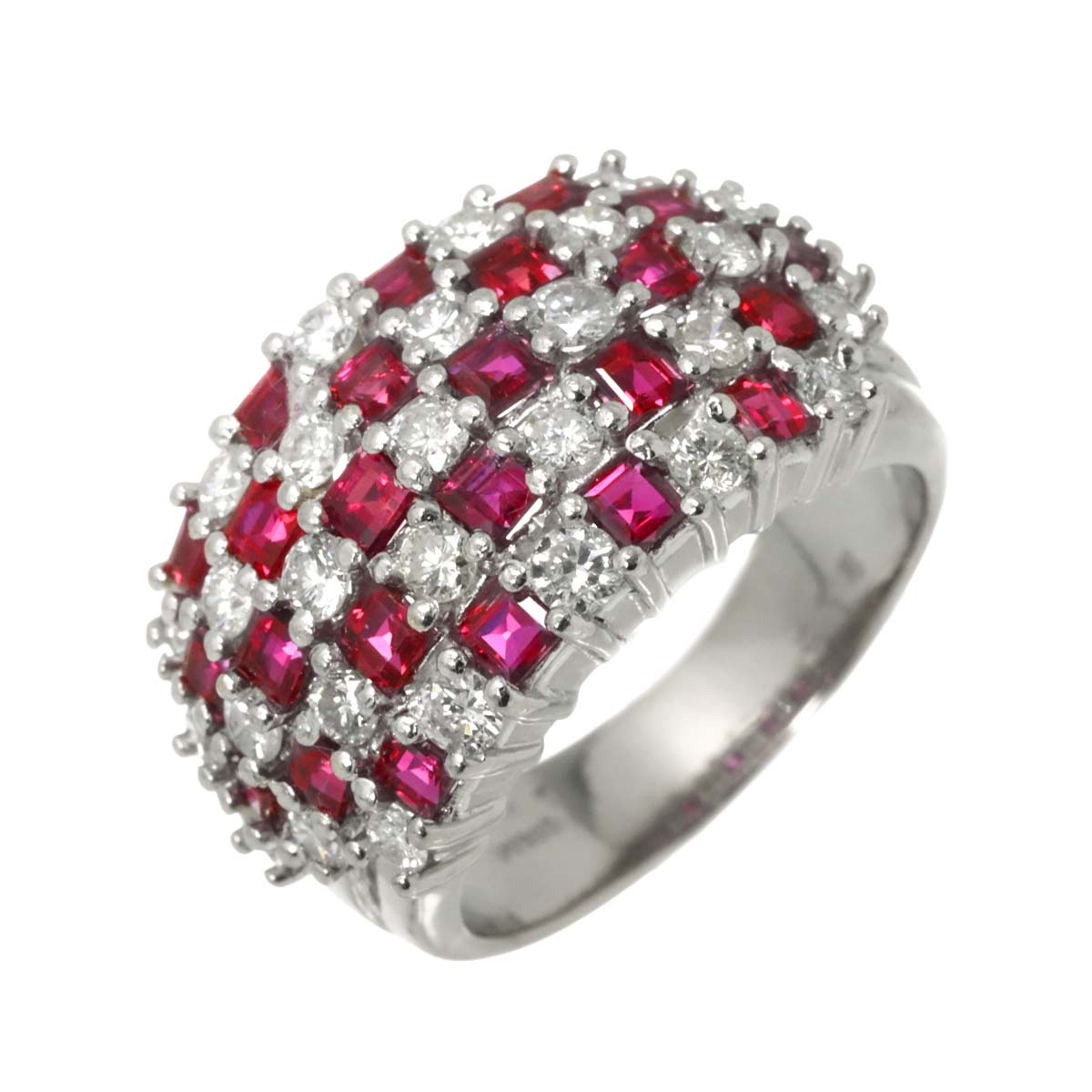 Ruby 2.32ct Diamond 1.81ct Ring Pt Platinum size6-6.25(US)