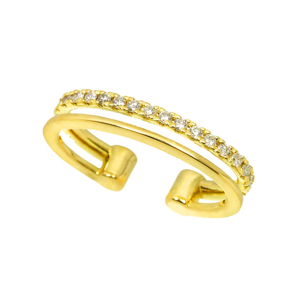 Diamond Earrings Clip on 18K YG 750