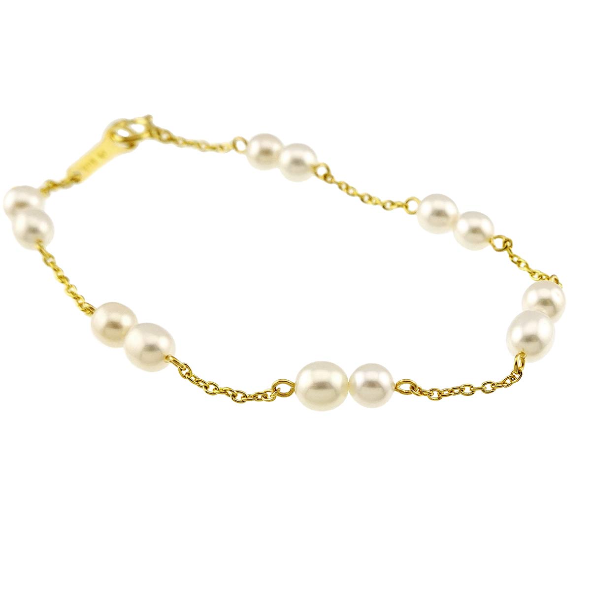 Freshwater cultured pearl 4.8-4.4mm Bracelet 18K YG 750
