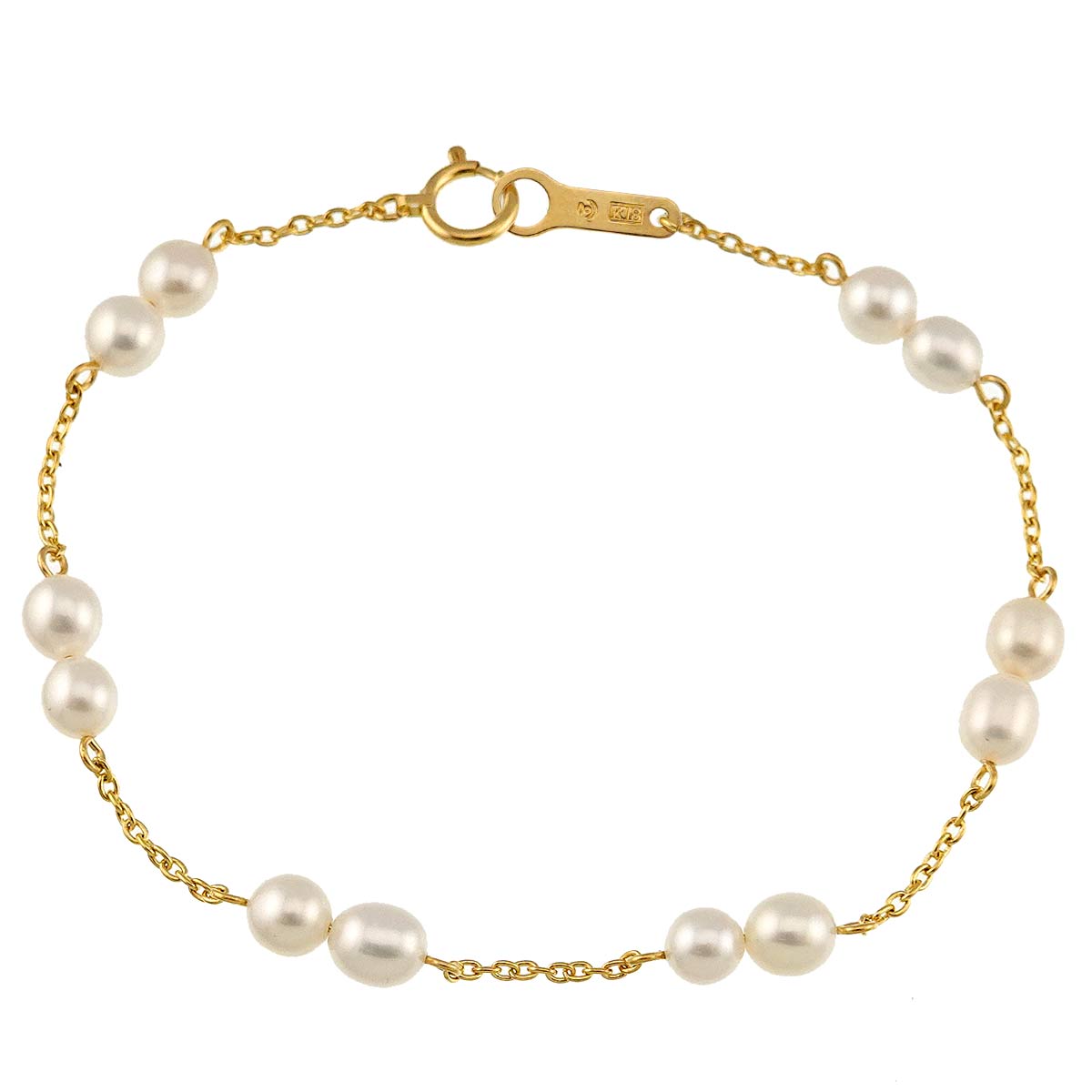 Freshwater cultured pearl 4.8-4.4mm Bracelet 18K YG 750