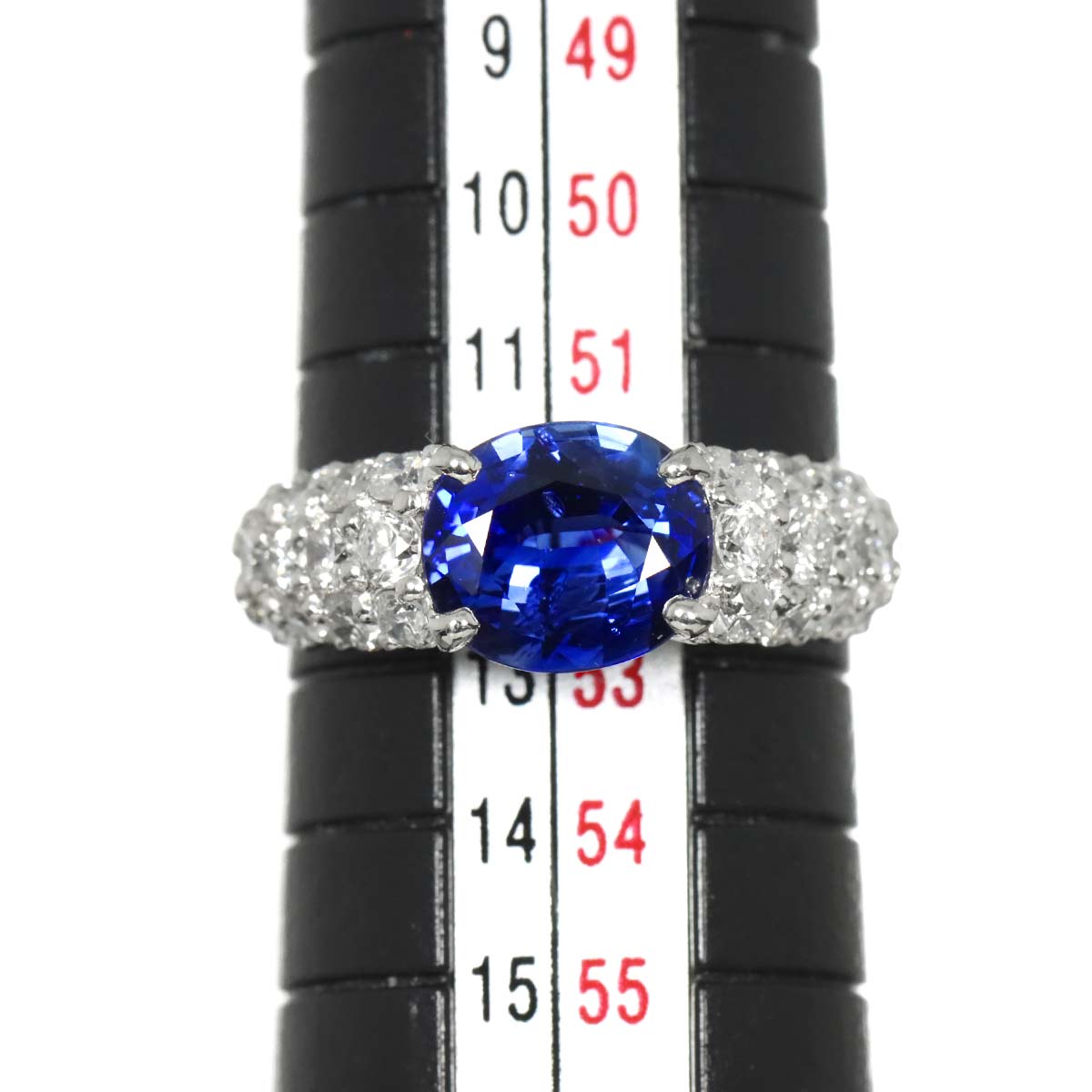 Sapphire 1.99ct Diamond 0.95ct Ring Pt Platinum size6-6.25(US)