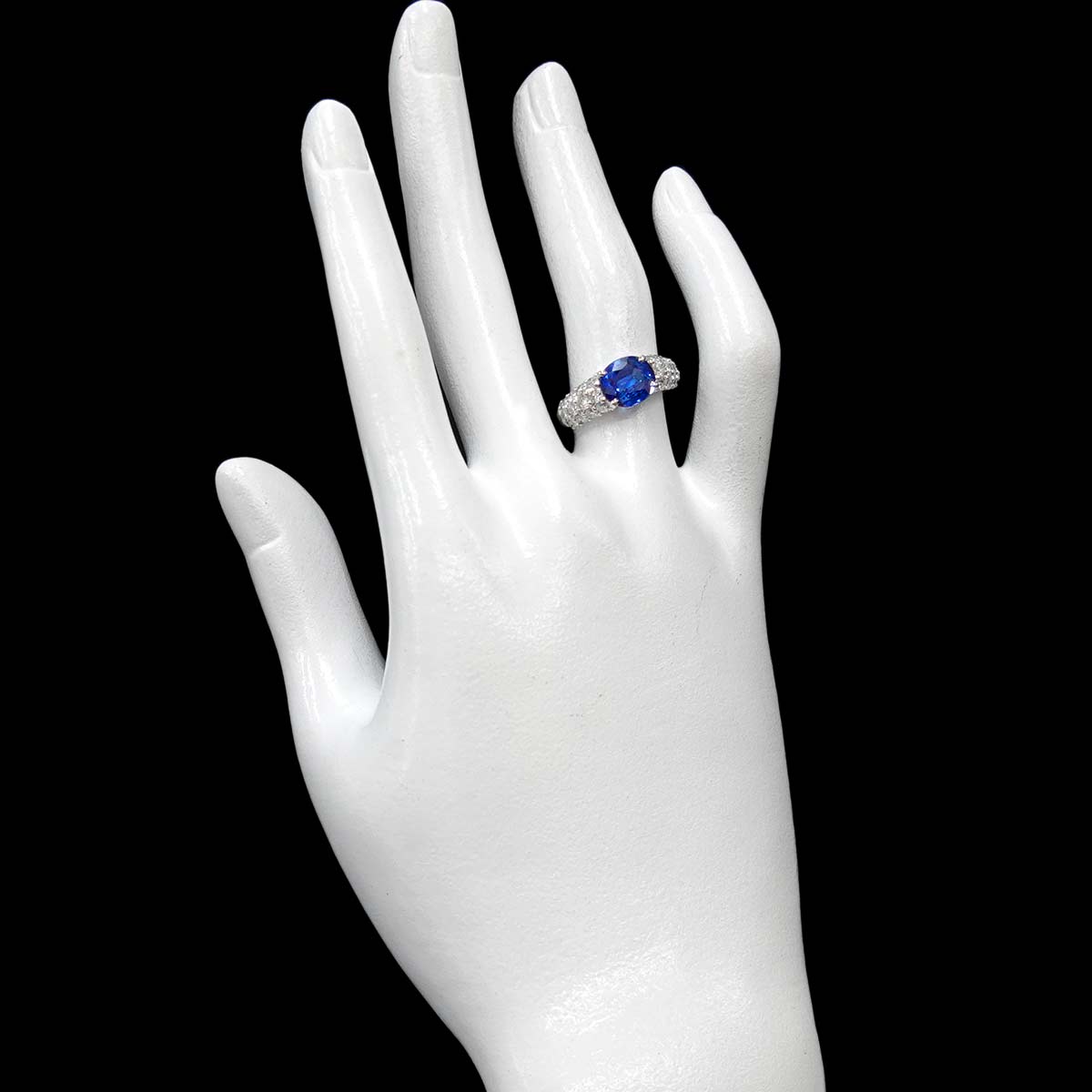 Sapphire 1.99ct Diamond 0.95ct Ring Pt Platinum size6-6.25(US)