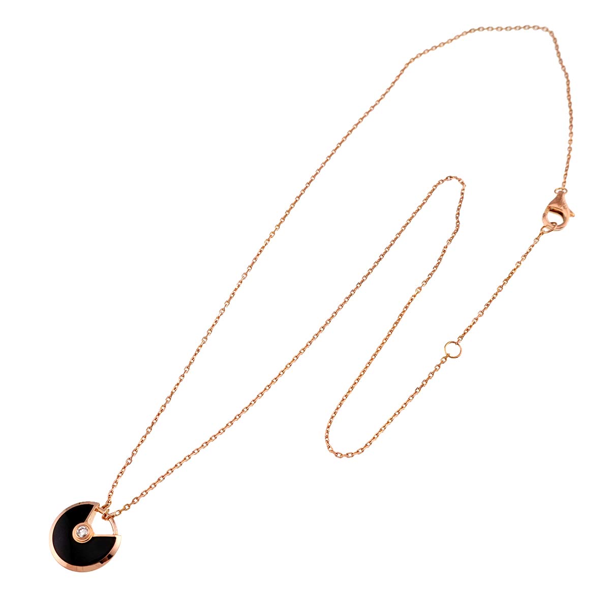 Amulette De Onyx Diamond Necklace XS 18K Pink Gold 750