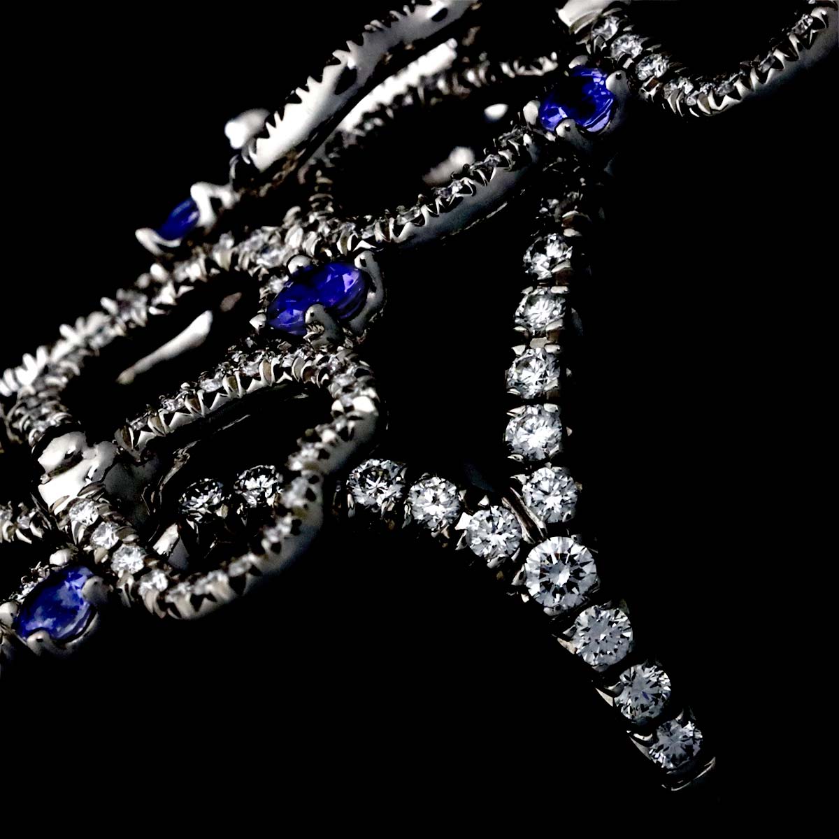 Paper flower Diamond Tanzanite Ring Pt Size5.75-6(US)