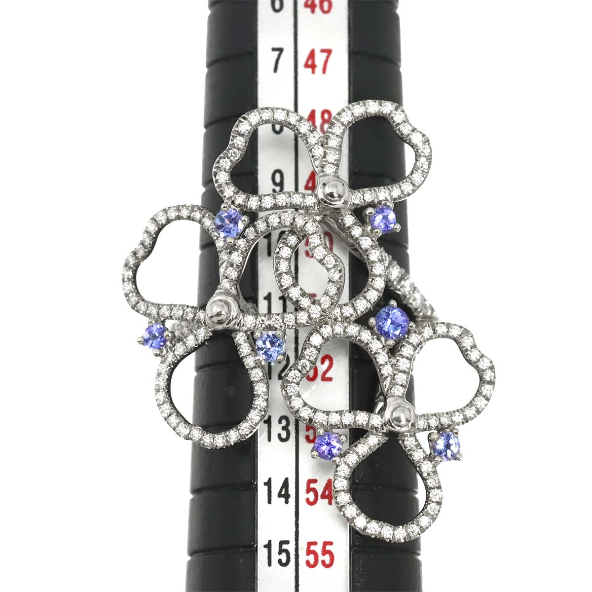 Paper flower Diamond Tanzanite Ring Pt Size5.75-6(US)