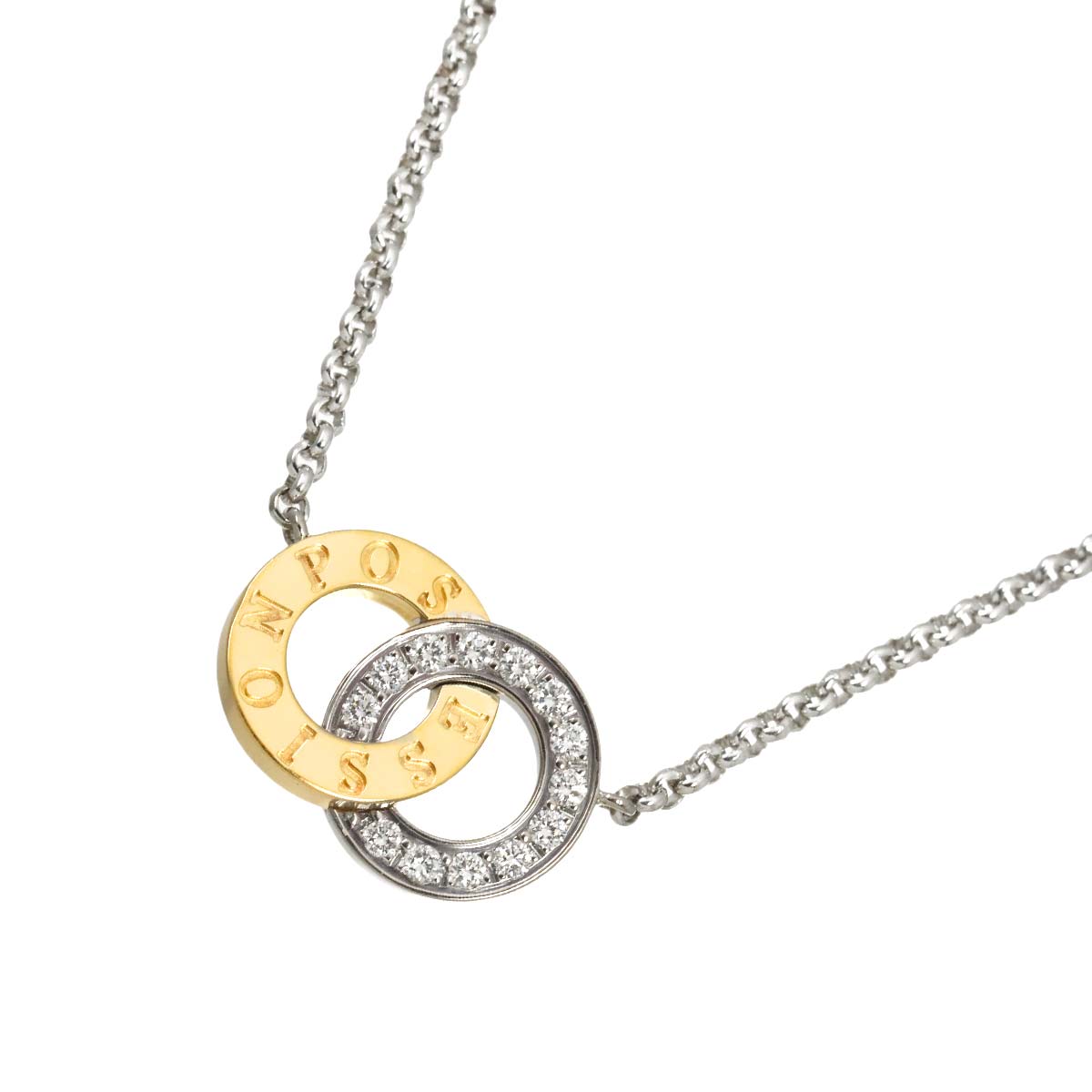 Possession Diamond Necklace 18K White Yellow Gold 750