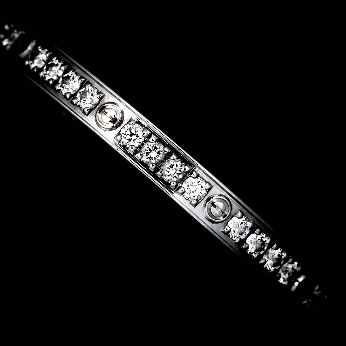 Love Three Hoop Ring Diamond Ceramic 18K WG Size52 5.75-6(US)
