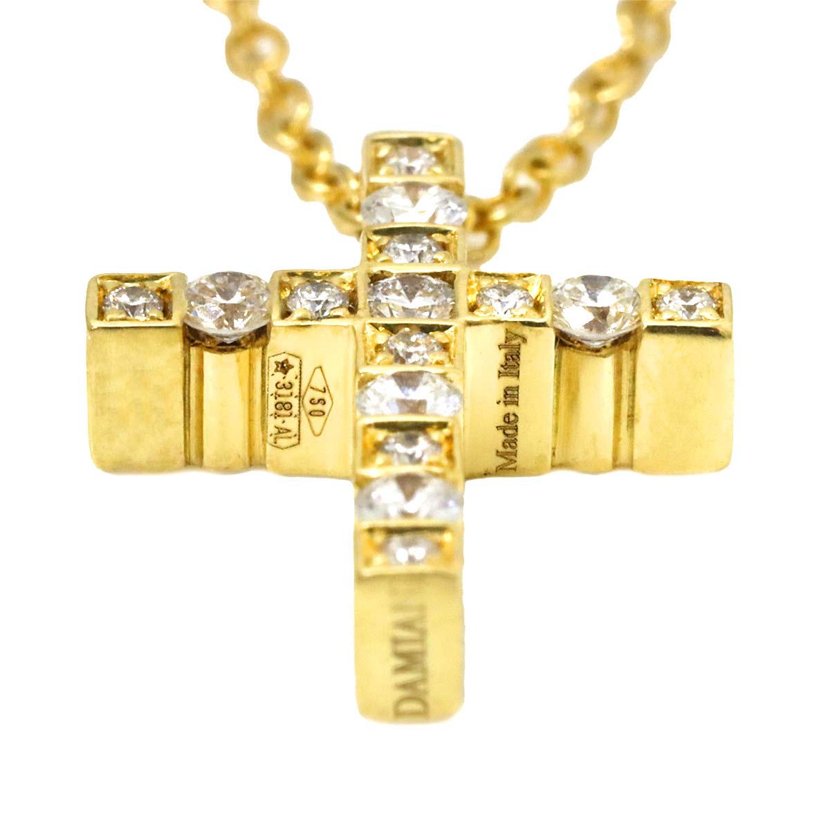Belle Epoque XS Diamond Cross Necklace 18K YG 750