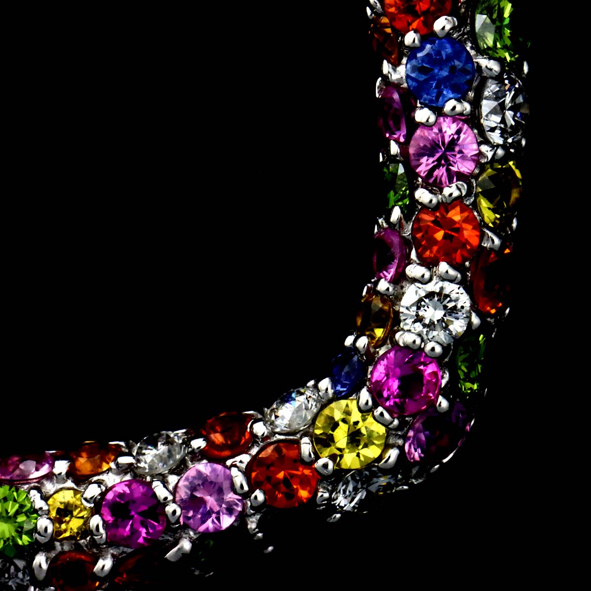 Sapphire 2.68ct/0.34ct Diamond 0.38ct Necklace 18K WG 750