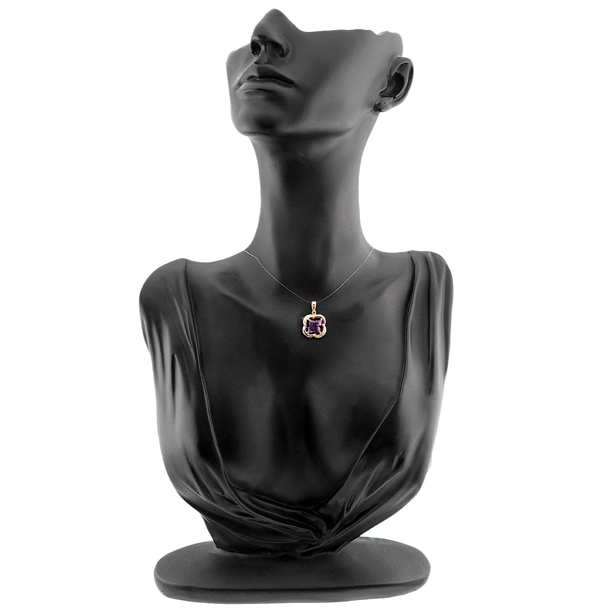 Amethyst Diamond 0.07ct Pendant Top 18K YG 750