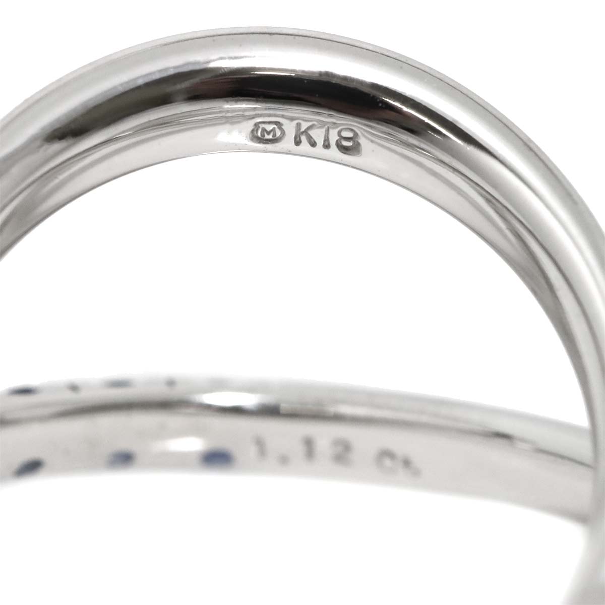 Sapphire 1.12ct Ring 18K WG 750 size5.5-5.75(US)