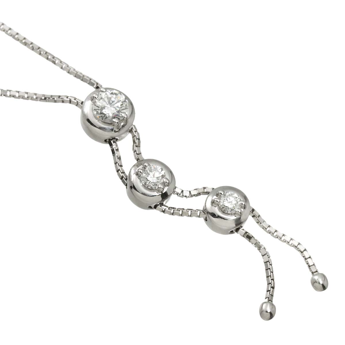 Trilogy Diamond 0.37ct Necklace 18K WG 750