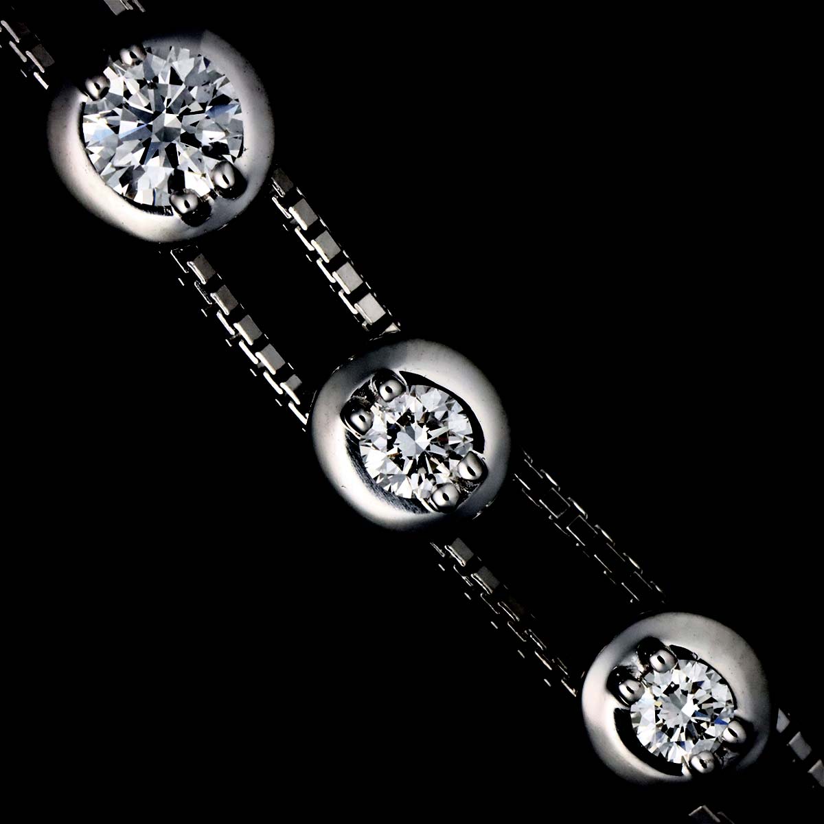 Trilogy Diamond 0.37ct Necklace 18K WG 750