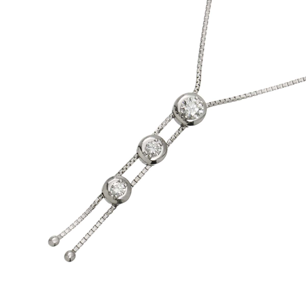 Trilogy Diamond 0.37ct Necklace 18K WG 750