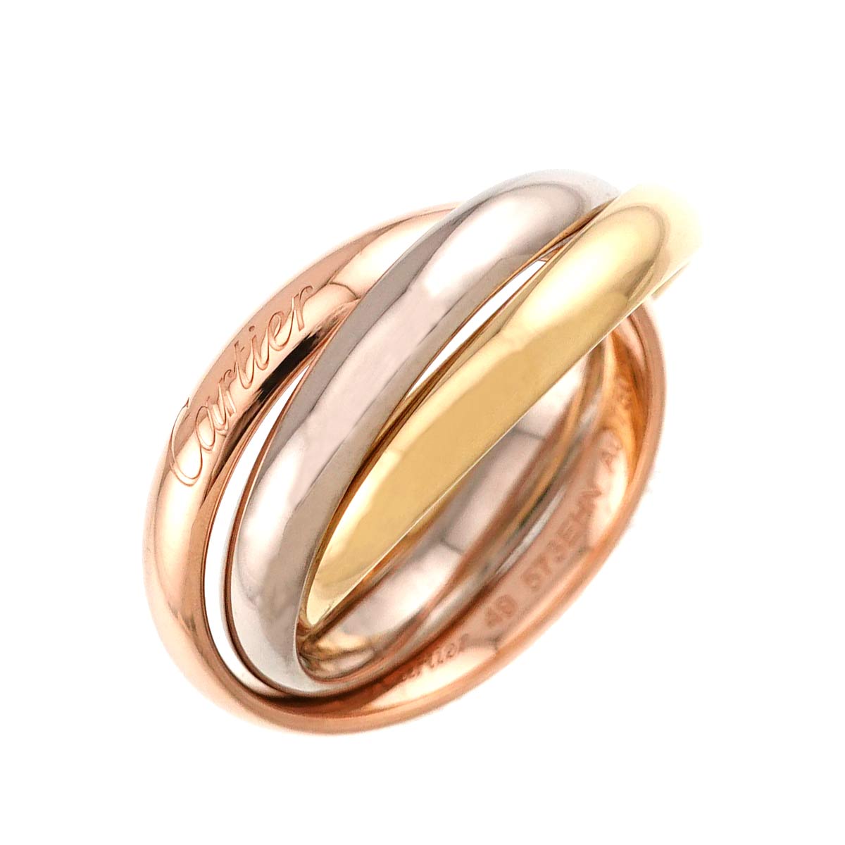 Trinity Ring 18K YG WG PG 750 Size49 4.75-5(US)