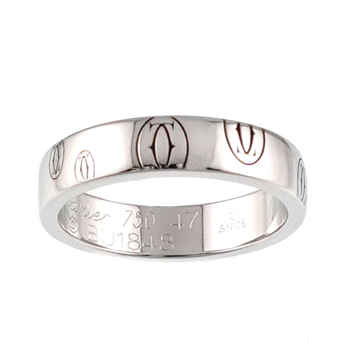 Happy Birthday SM Ring 18K White Gold 750 Size45 3.25(US)