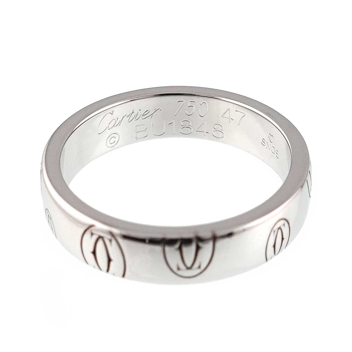 Happy Birthday SM Ring 18K White Gold 750 Size45 3.25(US)