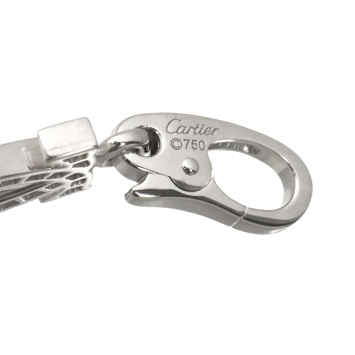 2C Diamond Charm Pendant Top 18K White Gold 750