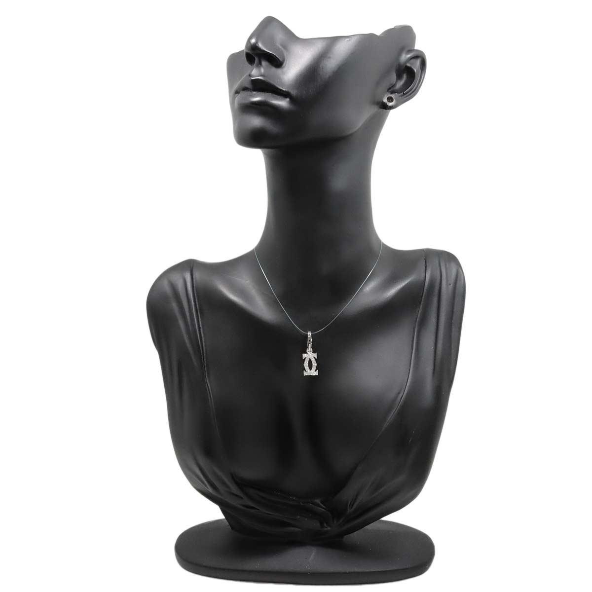 2C Diamond Charm Pendant Top 18K White Gold 750