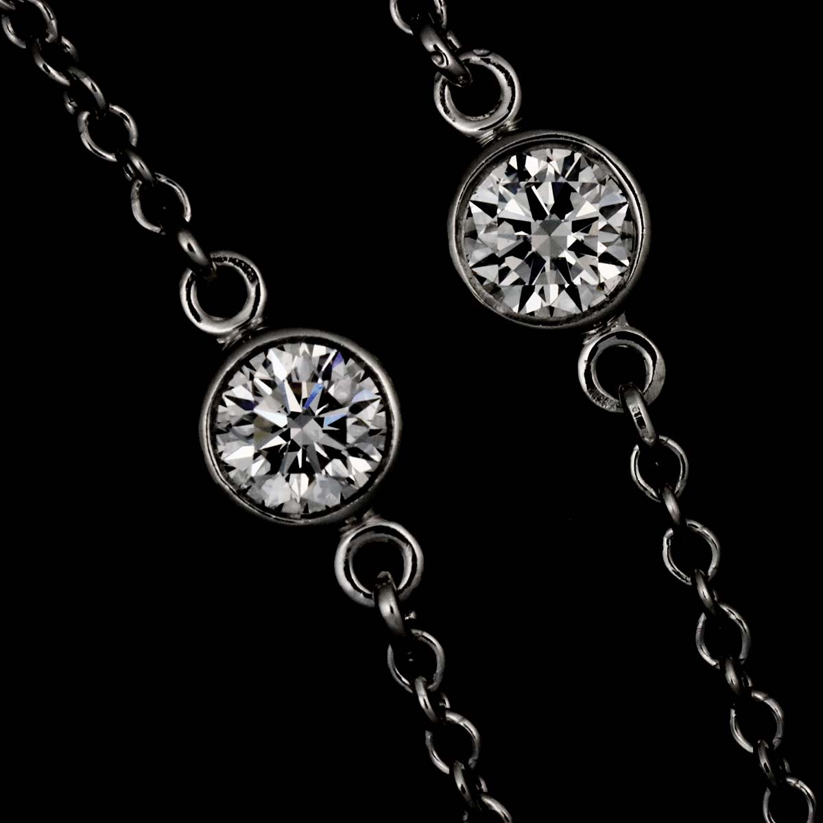 By The Yard Diamond 3P Necklace Platinum