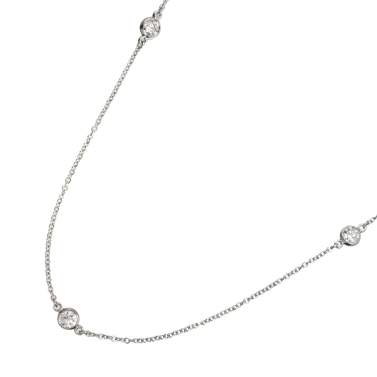 By The Yard Diamond 3P Necklace Platinum