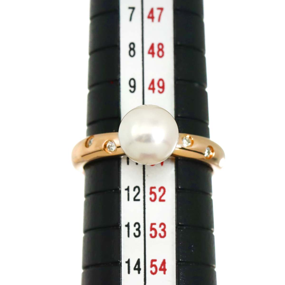 Akoya Pearl Diamond 0.05ct Ring 18K PG 750 Size5.5-5.75(US)