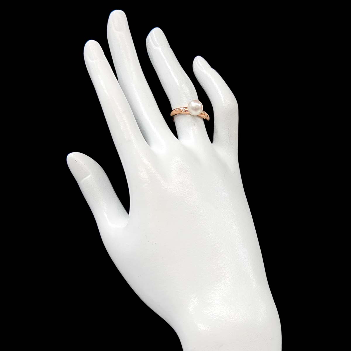 Akoya Pearl Diamond 0.05ct Ring 18K PG 750 Size5.5-5.75(US)