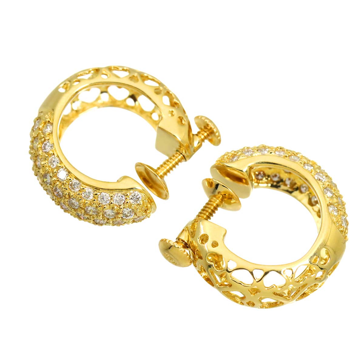 Diamond 1.10ct Earrings 18K Yellow Gold 750