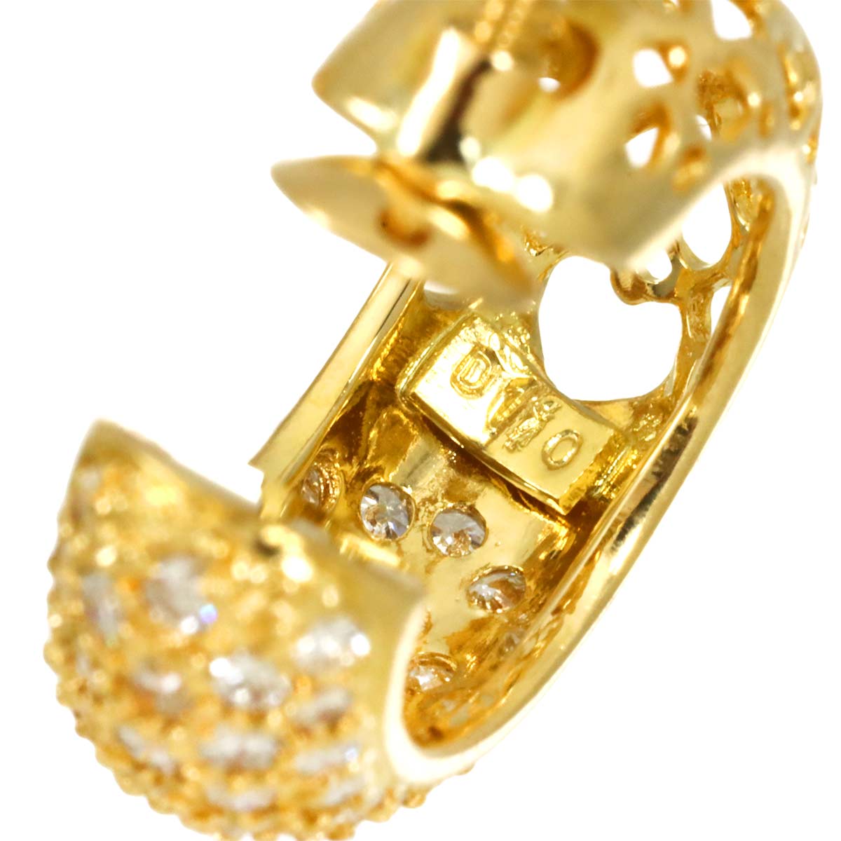 Diamond 1.10ct Earrings 18K Yellow Gold 750