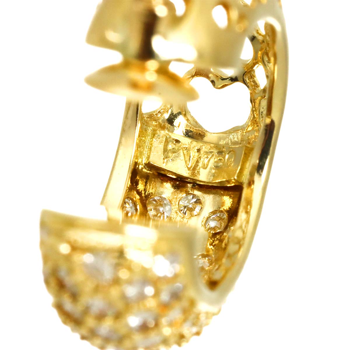 Diamond 1.10ct Earrings 18K Yellow Gold 750