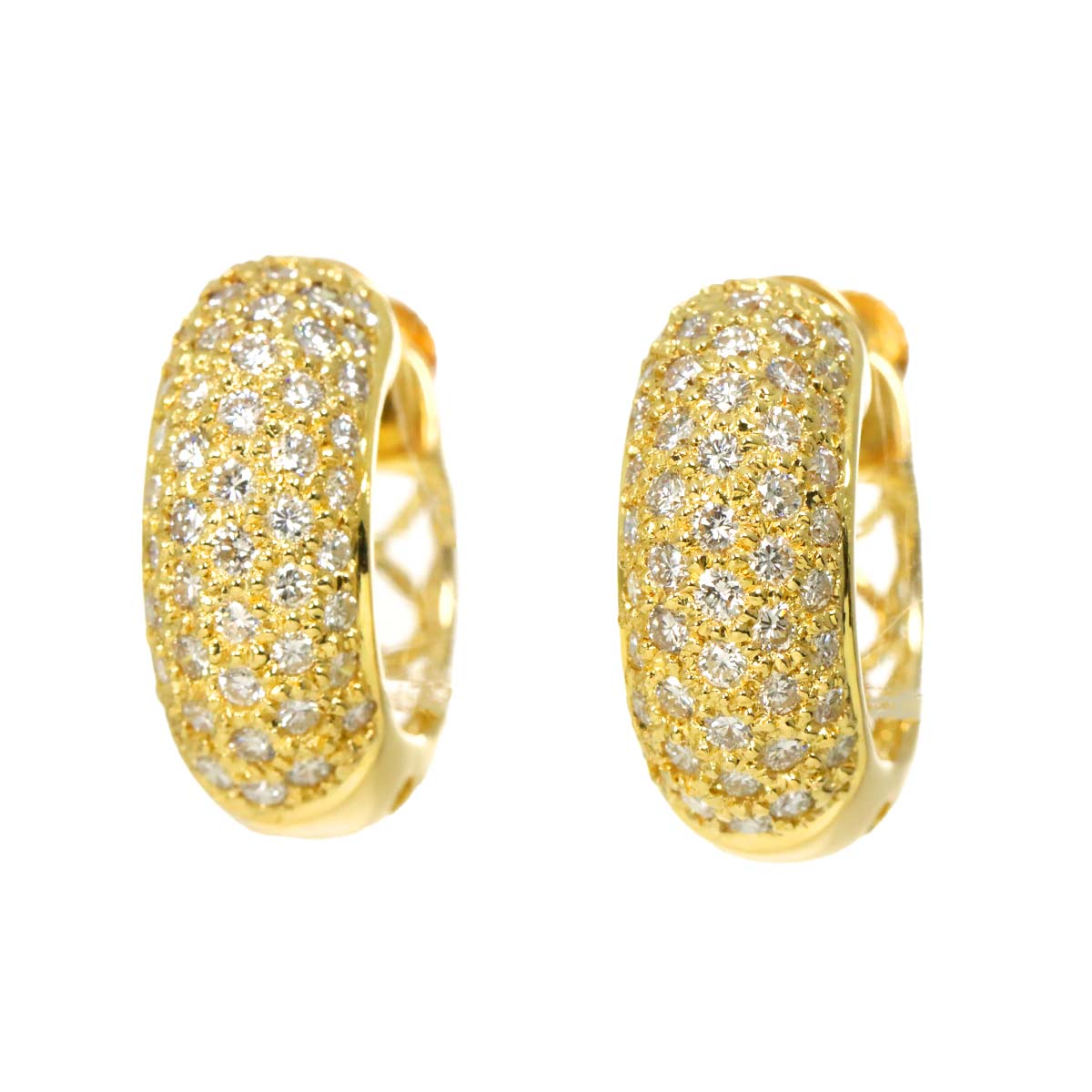 Diamond 1.10ct Earrings 18K Yellow Gold 750