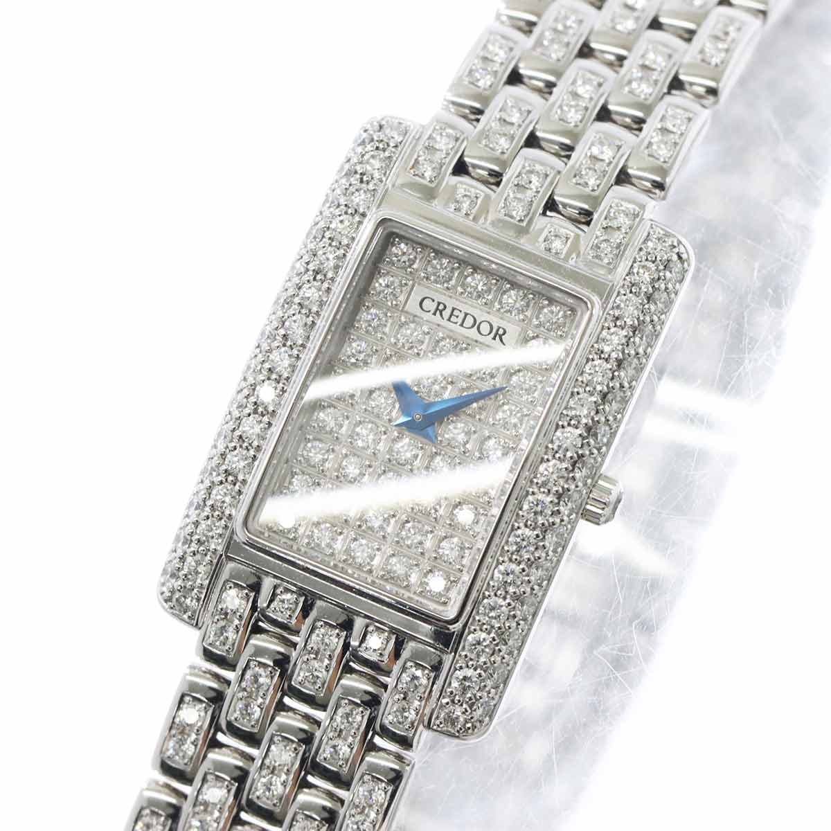 CREDOR 5A70-0AH0 Diamond 750 WG Quartz Ladies Watch